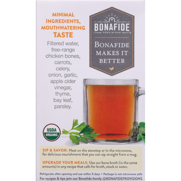 Bonafide Provisions Chicken Bone Broth, No Salt Added, Organic