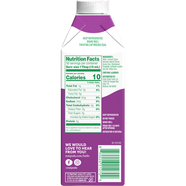nutpods Dairy-Free Unsweetened Cinnamon Churro Coffee Creamer