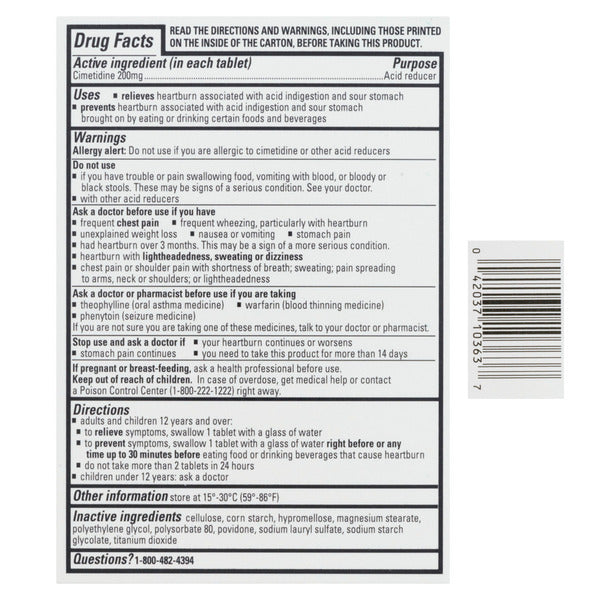 Tagamet Acid Reducer Tablets