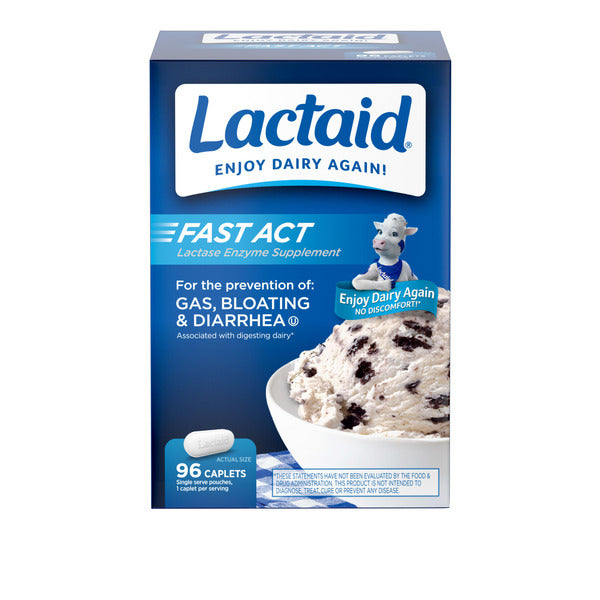 Lactaid Fast Act Lactase Enzyme Supplement Caplets, 96 ct