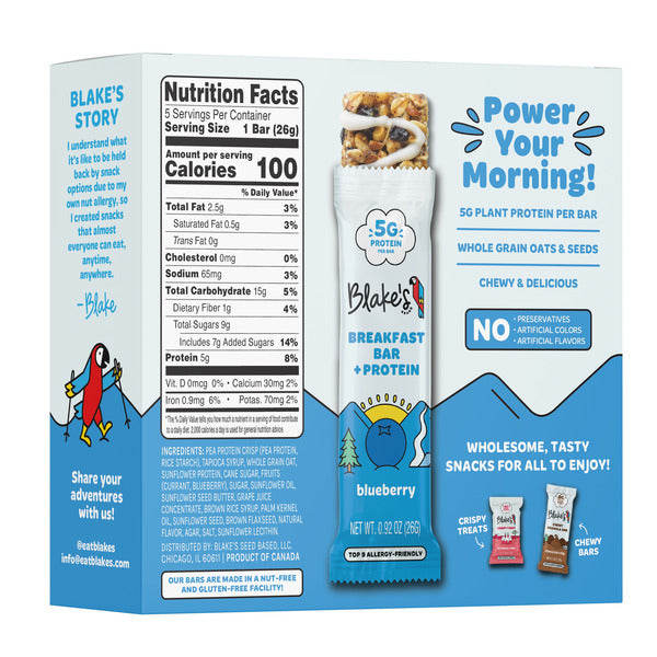 Blake's Breakfast Bars + Protein, Blueberry