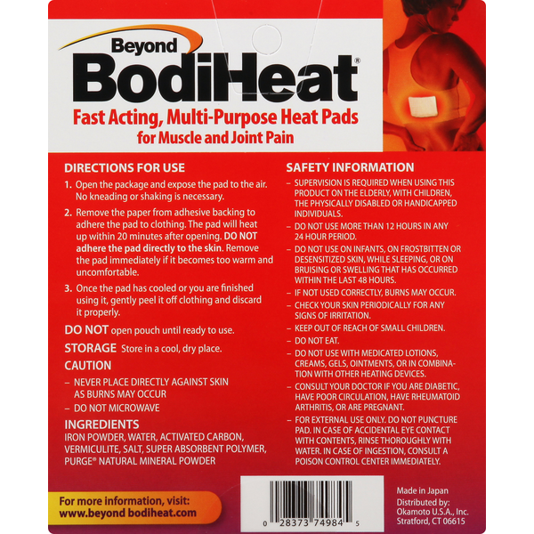 Beyond BodiHeat Heat Pads, Fast Acting, Multi-Purpose, 4 Pack
