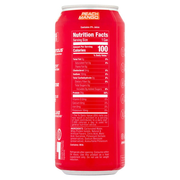 Bucked Up Peach Mango Lightly Carbonated Protein Drink