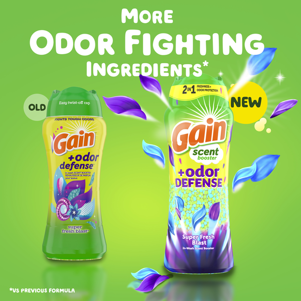 Gain Odor Defense In-wash Scent Booster, Super Fresh Blast scent