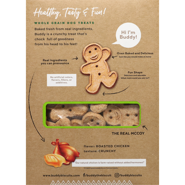 Buddy Biscuits Treats for Dogs, Crunchy, with Natural Roasted Chicken