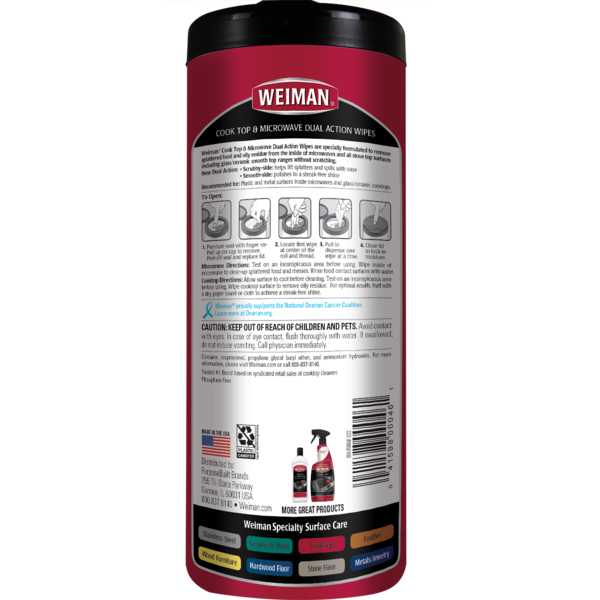 Weiman Cook Top & Microwave Dual Action Wipes