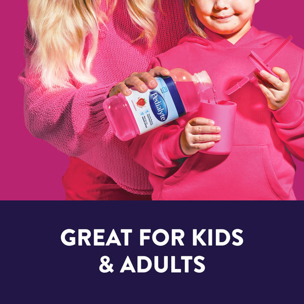 Pedialyte Electrolyte Drink / Hydration for Kids & Adults / Strawberry, 1 Liter