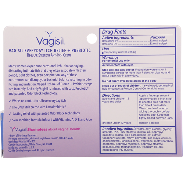 Vagisil Itch Relief, Instant, Regular Strength