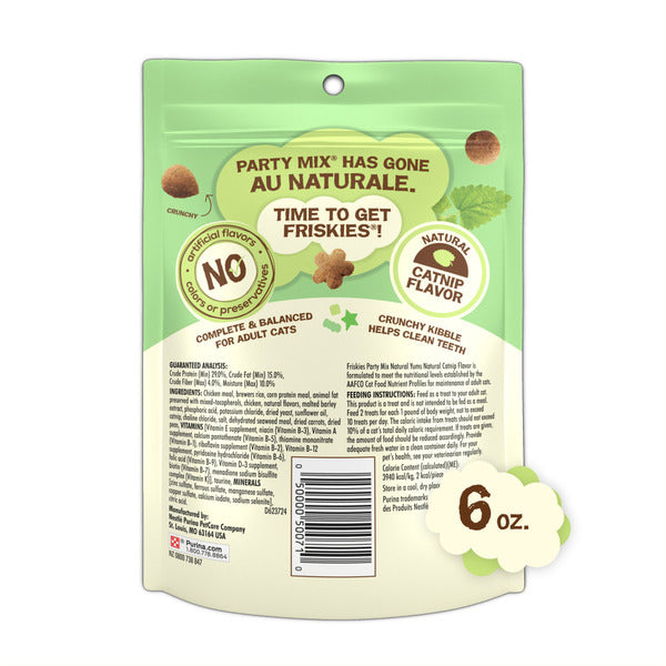 Purina Friskies Made in USA Facilities, Natural Cat Treats, Party Mix Natural Yums Catnip Flavor