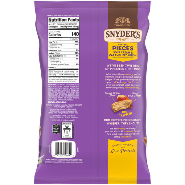 Snyder's of Hanover Sour Cream & Caramelized Onion Pretzels