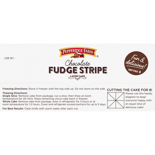 Pepperidge Farm Frozen Chocolate Fudge Stripe Layer Cake
