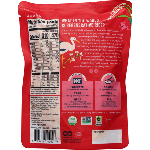 Lundberg Family Farms Organic Lightly Spicy Spanish Rice with Olive Oil