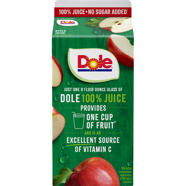 Dole 100% Juice, No Sugar Added, Apple