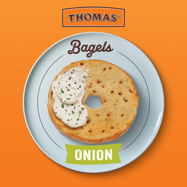 Thomas’ 6 ct, Onion, Bagels, 8g Protein, Kosher, Bagels, 18 oz