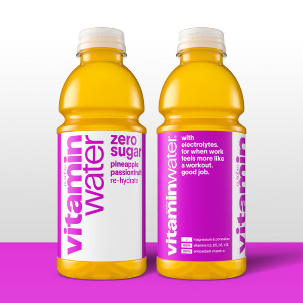 Vitaminwater Re-Hydrate Pineapple Passionfruit Zero Sugar Flavored Water Beverage Bottle