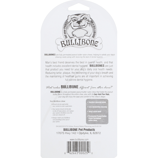 Bullibone Paw Pads, Peanut Butter Flavored, S-M