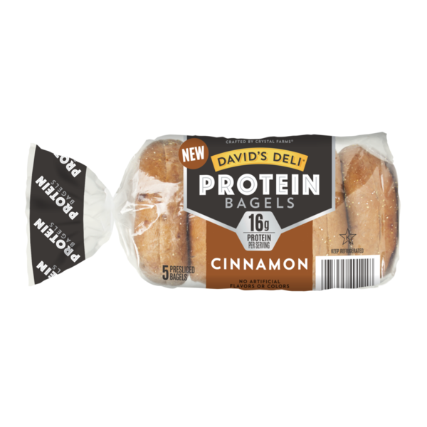 David's Deli Bagels, Protein, Cinnamon, Presliced