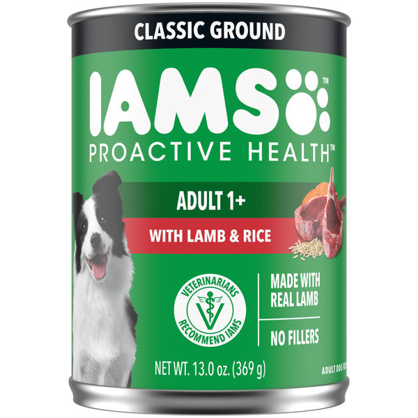 IAMS Proactive Health Adult Wet Dog Food Classic Ground with Lamb & Whole Grain Rice