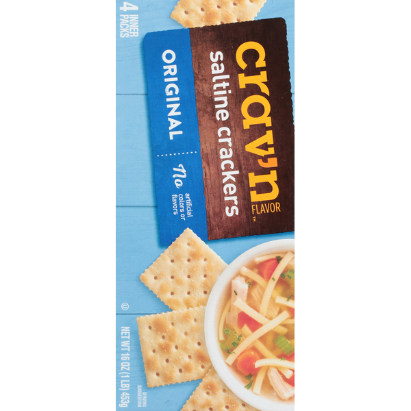 Crav'n Flavor Saltine Crackers, Original, 4 Inner Packs