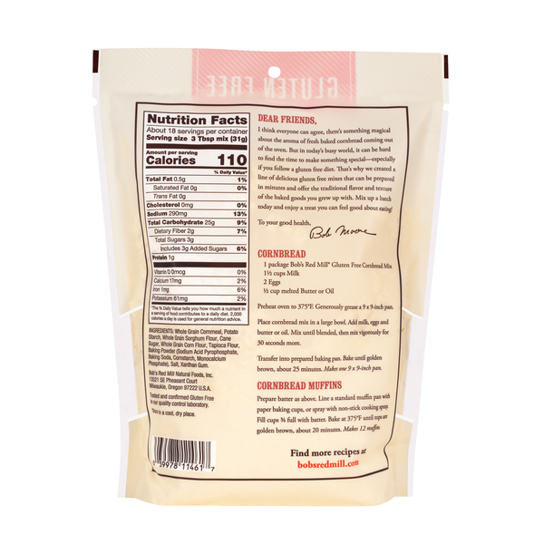 Bob's Red Mill Cornbread Mix, Gluten Free