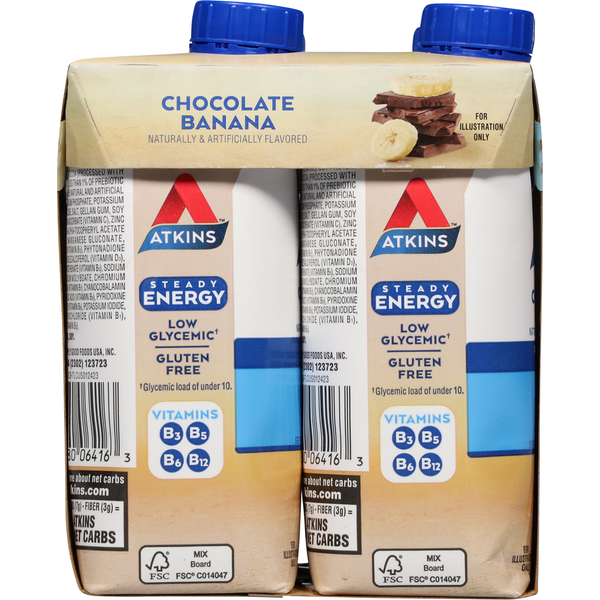 Atkins Protein-Rich Shake, Steady Energy, Chocolate Banana