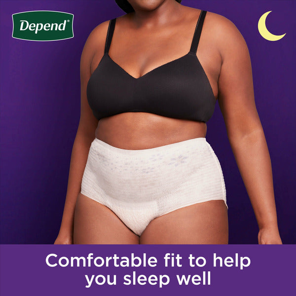 Depend Night Defense Women's Adult Postpartum Incontinence Underwear, M
