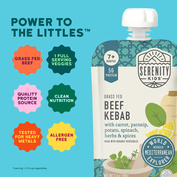 Serenity Kids Beef Kebab with Organic Vegetables Baby Food Pouch