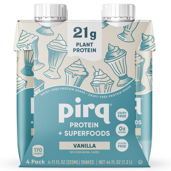 Pirq 21g Plant Based Protein Shakes, Vanilla