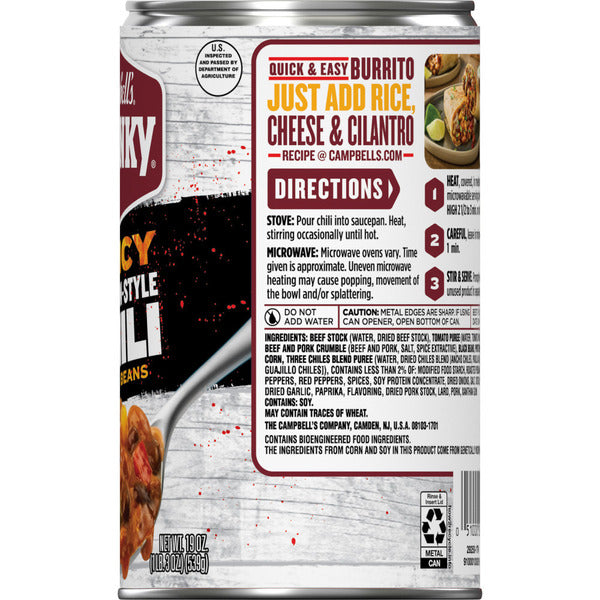 Campbell's Spicy Mexican-Style Chili With Beans