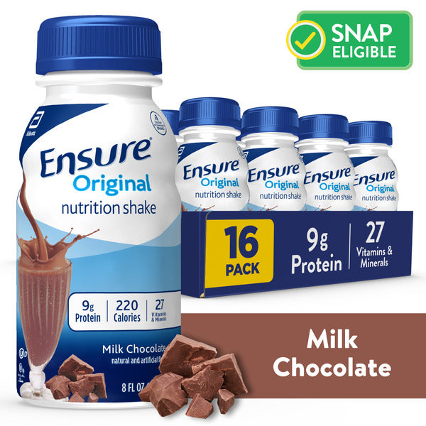 Ensure Original Nutrition Shake Milk Chocolate Ready-to-Drink Bottles