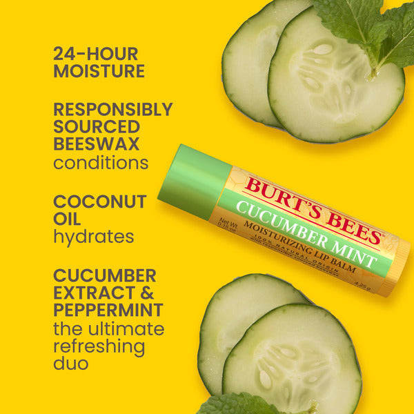 Burt's Bees Cucumber Mint Lip Balm, Natural Origin