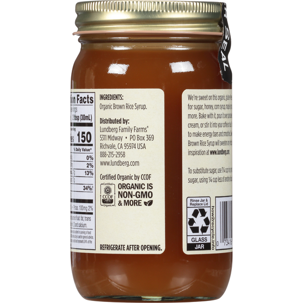 Lundberg Family Farms Syrup, Organic, Brown Rice