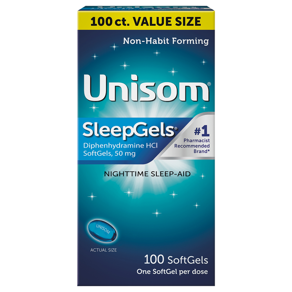 Unisom Nighttime Sleep-Aid, 50 mg, SoftGels, Value Size