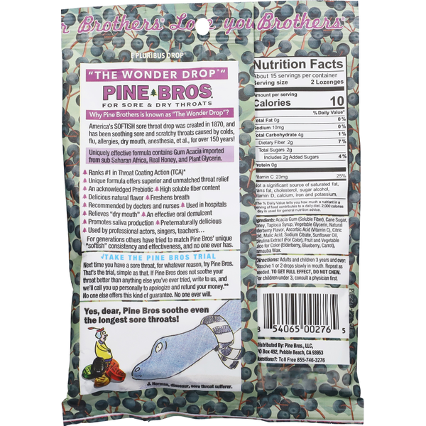Pine Bros Softish Elderberry Throat Drops