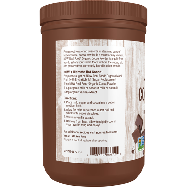 NOW Real Food Cocoa Powder, Organic