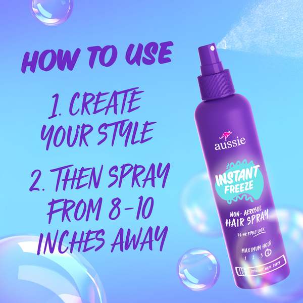 Aussie Instant Freeze Non-Aerosol Hair Spray for Curly Hair, Wavy Hair, & Straight Hair
