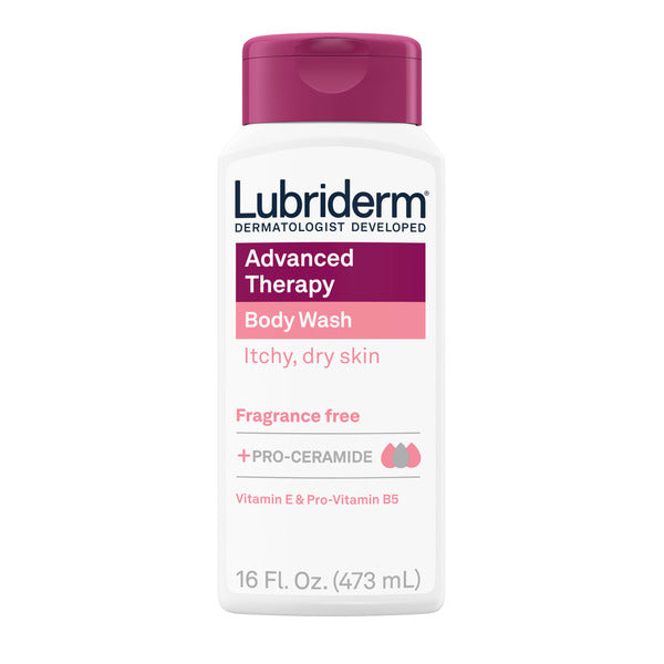 LUBRIDERM Advanced Therapy Unscented Body Wash, Vitamin E, 16 fl. oz