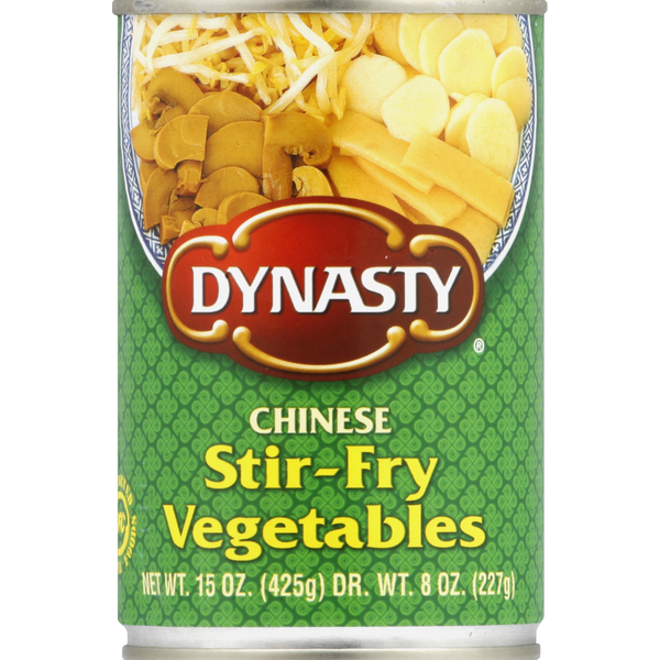 Can of Dynasty Chinese Stir-Fry Vegetables on a white background
