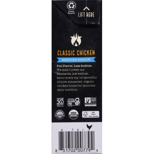 Kettle & Fire Organic Reduced Sodium Classic Chicken Bone Broth