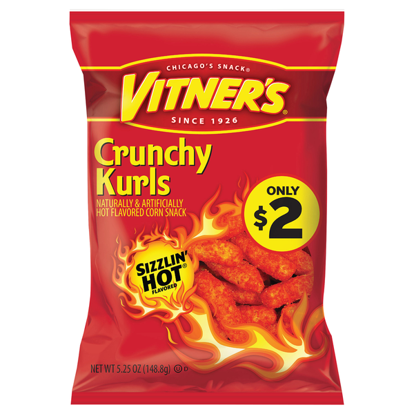 Vitner's Crunchy Kurls Sizzlin Hot Flavored Potato Chips