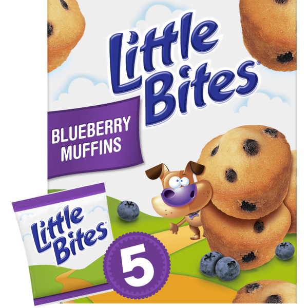 Entenmann's Little Bites, 5 ct, Blueberry, Muffins, Real Blueberries, Muffins, 7.5 oz