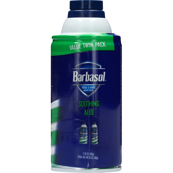 Barbasol Thick & Rich Soothing Aloe Shaving Cream Value Twin Pack