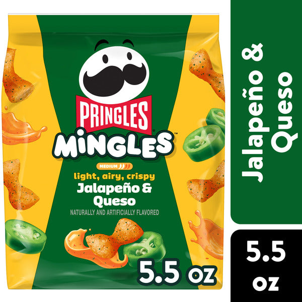 Pringles Mingles Jalapeno and Queso Puffed Snacks, Salty Snacks, 5.5 oz