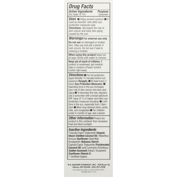 Badger Mineral Sunscreen, Face, Broad Spectrum SPF 30