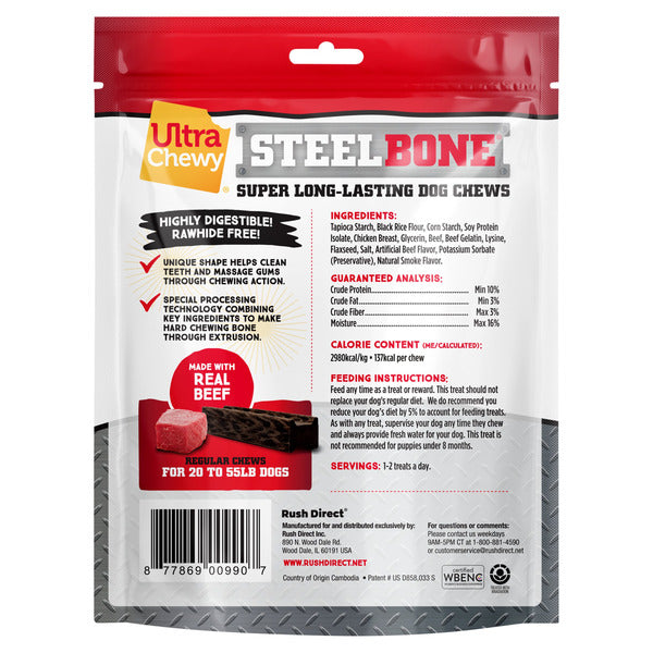Ultra Chewy Steel Bone Super Long-lasting Regular Dog Chews