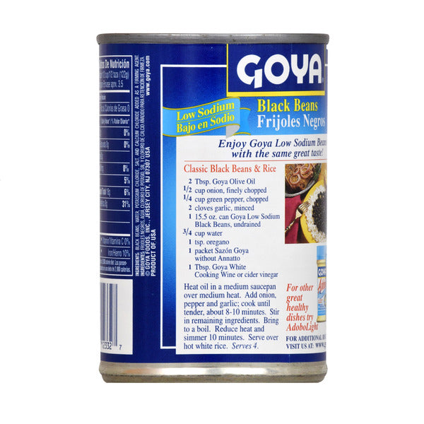 Goya Premium Black Beans, Low Sodium