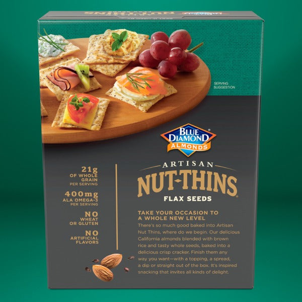 Blue Diamond Artisan  Crackers, Flax Seed
