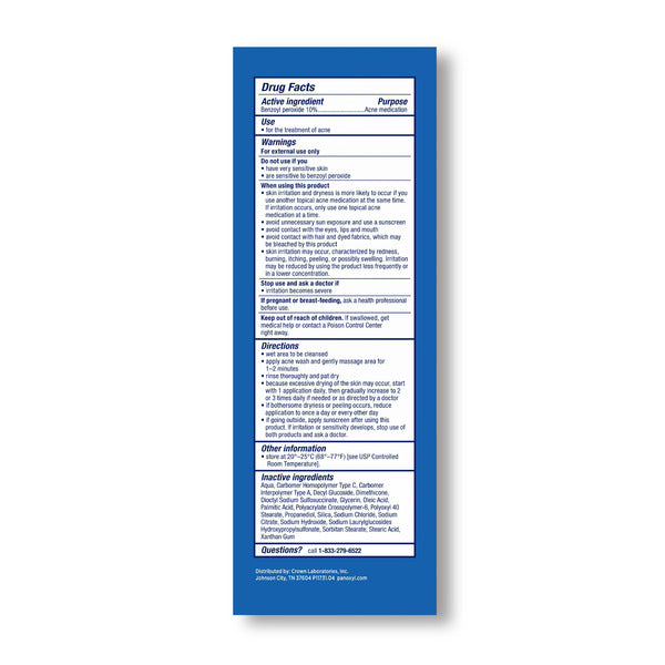 PanOxyl 10% Benzoyl Peroxide Acne Foaming Wash, Maximum Strength