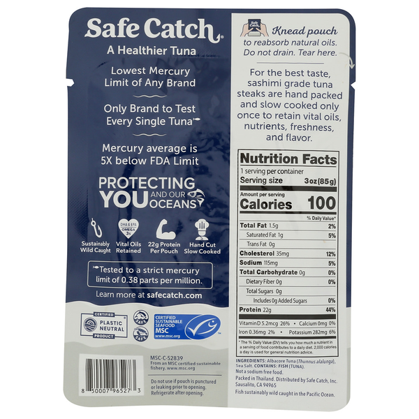 Safe Catch Wild Albacore Tuna - Low Sodium Pouch