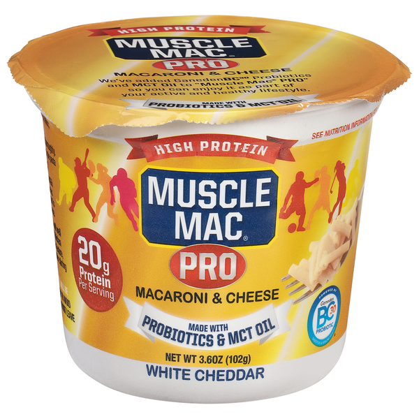 Muscle Mac Macaroni & Cheese, High Protein, White Cheddar, Pro
